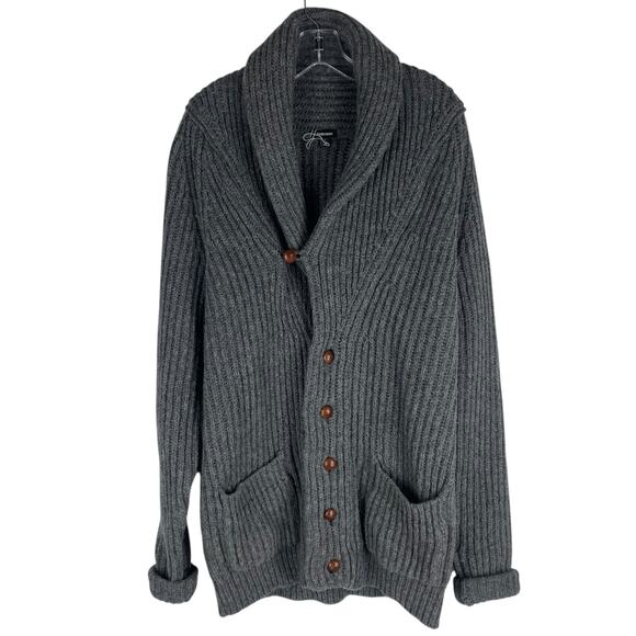 J. Peterman Classic Wool Shawl Collar Chunky Cardigan Men Size L - Picture 1 of 10